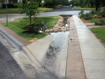 Capturing runoff from road