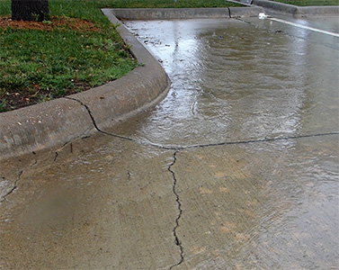 Rain in parking lot